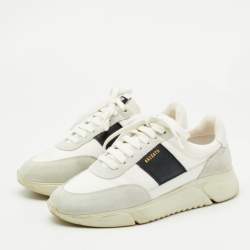  Axel Arigato White/Black Canvas and Leather Genesis Vintage Sneakers Size 39
