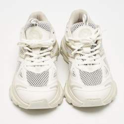 Axel Arigato White/Grey Mesh and Leather Marathon Runner Sneakers Size 38