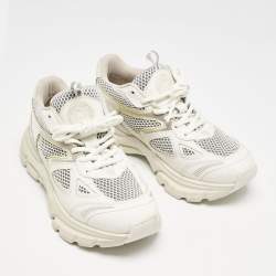 Axel Arigato White/Grey Mesh and Leather Marathon Runner Sneakers Size 38