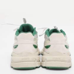 Pre Owned Axel Arigato White/Green Leather and Mesh Marathon Sneakers Size 39