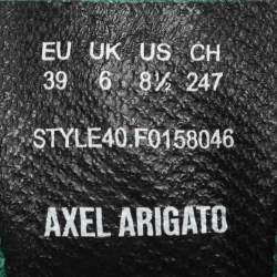 Pre Owned Axel Arigato White/Green Leather and Mesh Marathon Sneakers Size 39
