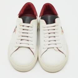 Pre Owned Axel Arigato White/Red Leather Clean 90 B Bird Low Top Sneakers Size 36