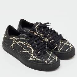 Pre Owned Axel Arigato Black Python Embossed Leather Clean 90 Low Top Sneakers Size 36