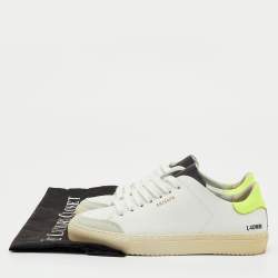 Pre Owned Axel Arigato White/Neon Leather Clean 90 Low Top Sneakers Size 36