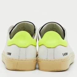Pre Owned Axel Arigato White/Neon Leather Clean 90 Low Top Sneakers Size 36