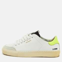 Pre Owned Axel Arigato White/Neon Leather Clean 90 Low Top Sneakers Size 36