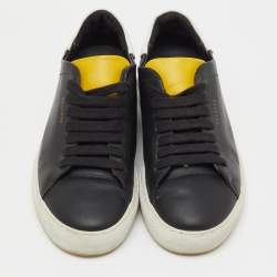 Pre Owned Axel Arigato Black/White Leather Clean 90 Low Top Sneakers Size 36