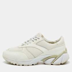 Pre Owned Axel Arigato White Leather and Mesh Marathon Runner Sneakers Size 37