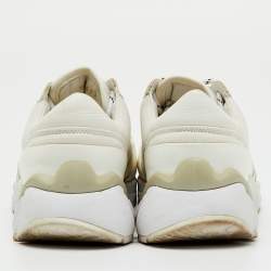 Pre Owned Axel Arigato White Leather and Mesh Marathon Runner Sneakers Size 37