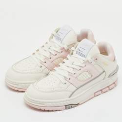 Pre Owned Axel Arigato White/Light Pink Leather Area Low Top Sneakers Size 40