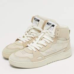 Pre Owned Axel Arigato Beige Nubuck and Leather Dice Sneakers Size 40