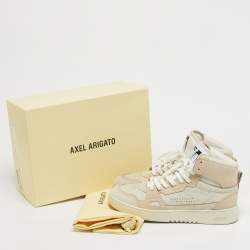 Pre Owned Axel Arigato Beige Nubuck and Leather Dice Sneakers Size 40