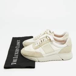 مملوكة مسبقًا Axel Arigato Marathon Runner Size 38 White Canvas and Suede Low Top Sneakers