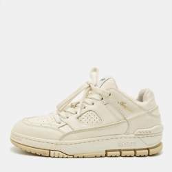Pre Owned Axel Arigato area Size 37 White Canvas and Leather Lace Up Sneakers