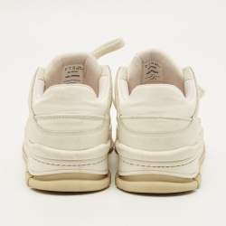 Pre Owned Axel Arigato area Size 37 White Canvas and Leather Lace Up Sneakers