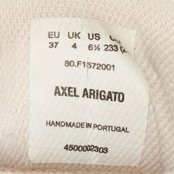 Pre Owned Axel Arigato area Size 37 White Canvas and Leather Lace Up Sneakers