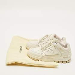 Pre Owned Axel Arigato area Size 37 White Canvas and Leather Lace Up Sneakers
