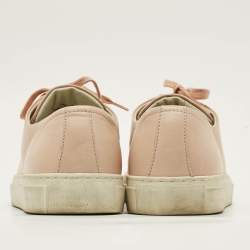 مملوكة مسبقًا حذاء رياضي أكسيل أريجاتو جلد كريمي/ذهبي وردي برباط مقاس 38