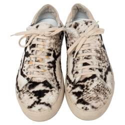 Axel Arigato Beige/Brown Pony Hair And Leather Low Top Sneakers Size 41