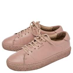 Pre Owned Axel Arigato Pink Leather Lace Up Sneakers Size 37