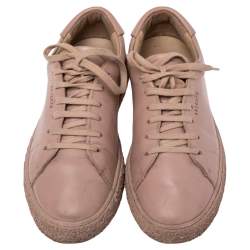 Pre Owned Axel Arigato Pink Leather Lace Up Sneakers Size 37