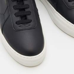 Pre Owned Axel Arigato Black Leather Platform Low Top Sneakers Size 38