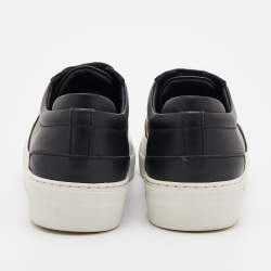 Pre Owned Axel Arigato Black Leather Platform Low Top Sneakers Size 38