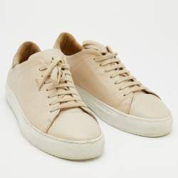 Pre Owned Axel Arigato Light Beige Leather And Suede Low Top Sneakers Size 39