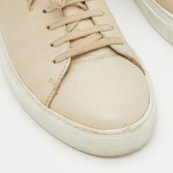 Pre Owned Axel Arigato Light Beige Leather And Suede Low Top Sneakers Size 39