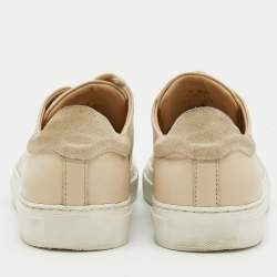 Pre Owned Axel Arigato Light Beige Leather And Suede Low Top Sneakers Size 39