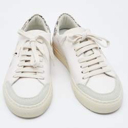Pre Owned Axel Arigato White Leather Clean 90 Bird Embroidered Low Top Sneakers Size 39