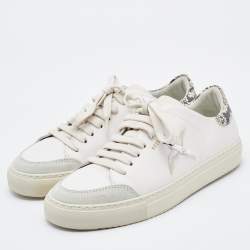 Pre Owned Axel Arigato White Leather Clean 90 Bird Embroidered Low Top Sneakers Size 39