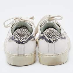 Pre Owned Axel Arigato White Leather Clean 90 Bird Embroidered Low Top Sneakers Size 39