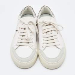 Pre Owned Axel Arigato White Leather Clean 90 Bird Embroidered Low Top Sneakers Size 39