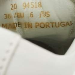 Pre Owned Axel Arigato White/Grey Leather and Suede Low Top Sneakers Size 36