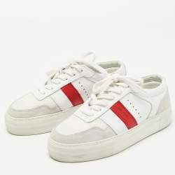 Pre Owned Axel Arigato White/Grey Leather and Suede Low Top Sneakers Size 36