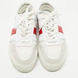 Pre Owned Axel Arigato White/Grey Leather and Suede Low Top Sneakers Size 36