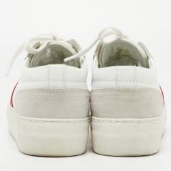 Pre Owned Axel Arigato White/Grey Leather and Suede Low Top Sneakers Size 36