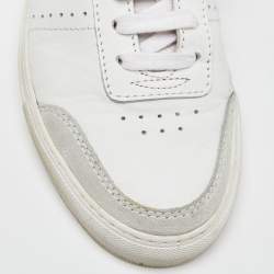 Axel Arigato White/Red Leather and Suede Dunk Low Top Sneakers Size 38