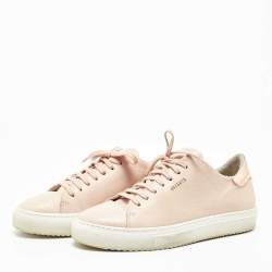 Pre Owned Axel Arigato Light Beige Leather And Suede Low Top Sneakers Size 37
