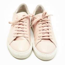 Pre Owned Axel Arigato Light Beige Leather And Suede Low Top Sneakers Size 37