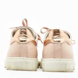 Pre Owned Axel Arigato Light Beige Leather And Suede Low Top Sneakers Size 37