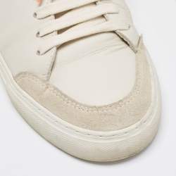 Pre Owned Axel Arigato Beige Leather and Suede Clean Sneakers Size 40