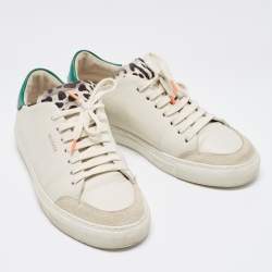 Pre Owned Axel Arigato Beige Leather and Suede Clean Sneakers Size 40