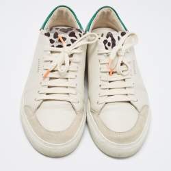 Pre Owned Axel Arigato Beige Leather and Suede Clean Sneakers Size 40