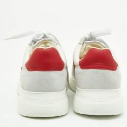 Pre Owned Axel Arigato White/Red Leather and Suede Dunk Low Top Sneakers Size 39