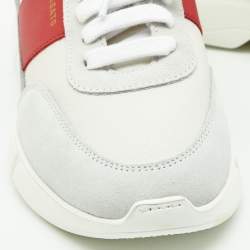 Pre Owned Axel Arigato White/Red Leather and Suede Dunk Low Top Sneakers Size 39