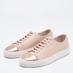 Pre Owned Axel Arigato Pink Leather Clean Low Top Sneakers Size 38