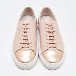 Pre Owned Axel Arigato Pink Leather Clean Low Top Sneakers Size 38