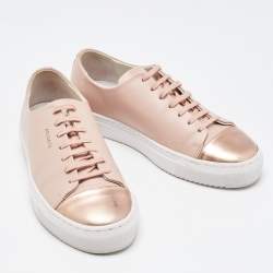 Pre Owned Axel Arigato Pink Leather Clean Low Top Sneakers Size 38